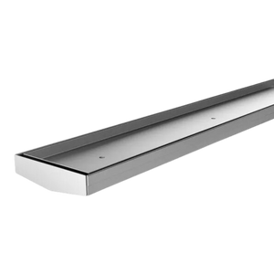 V Channel Drain TI 100 x 750mm Outlet 90mm Stainless Steel - Brushed Stainless Steel