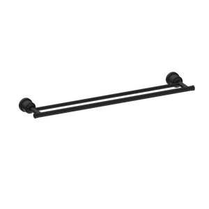 York Double Towel Rail 600mm Matte Black - Matte Black
