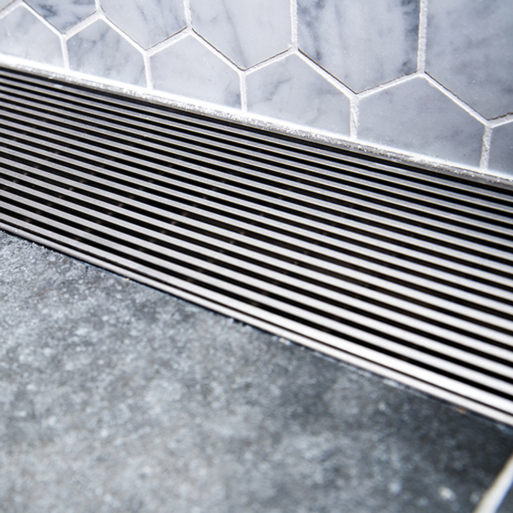Phoenix Flat Channel Drain HG 100 x 900mm Outlet 90mm Stainless Steel