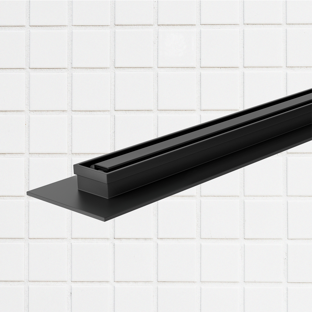 Phoenix Flat Slimline Channel Drain 30x750mm Outlet 65mm Matte Black