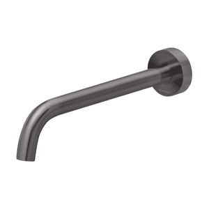 Vivid Slimline Basin Outlet 230mm Curved Brushed Carbon - Brushed Carbon