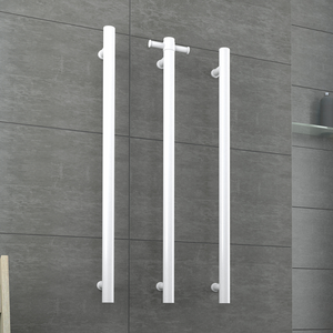 Straight Round Vertical Single Heated Towel Rail Satin White - Satin White