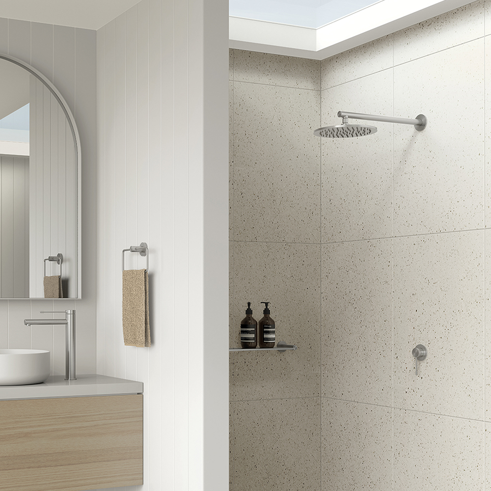 Vivid Slimline SS 316 Shower Arm & 250mm Rose  Stainless Steel