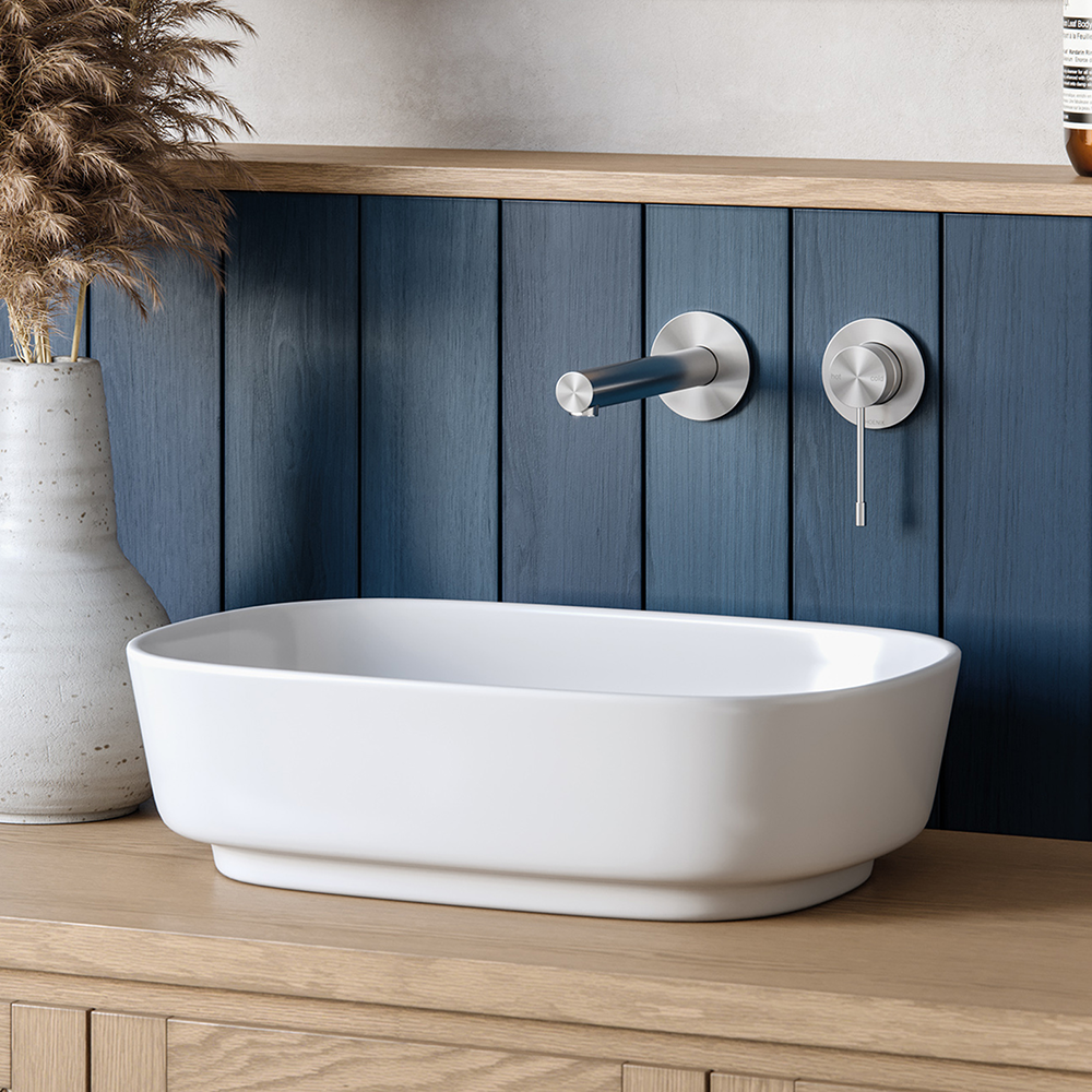 Vivid Slimline SS 316 Wall Basin / Bath Mixer Set 180mm  Stainless Steel