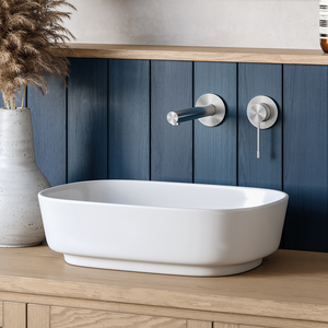 Vivid Slimline SS 316 Wall Basin / Bath Mixer Set 180mm  Stainless Steel - Stainless Steel