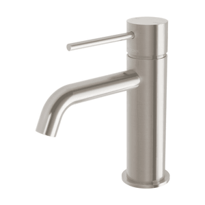 Vivid Slimline Basin Mixer Curved Outlet  Brushed Nickel - Brushed Nickel