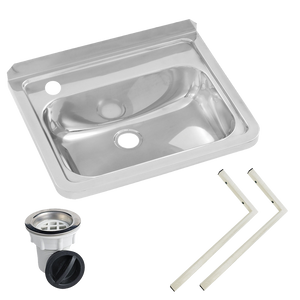 Wall Mounted Hand Basin 1Tap Hole - Stainless Steel