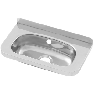 Compact Stainless Steel Hand Basin No tap holes,  Inc Overflow Hole - Stainless Steel