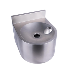 Round Wall Mounted Drinking Fountain with Bubbler Landing - Stainless Steel