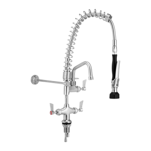 3monkeez Commercial Kitchen Mixer with Pre-Rinse and 6-inch Pot Filler - Stainless Steel