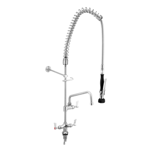 Dual Bench Mount Pre-Rinse Unit with 12-inch Pot Filler - Stainless Steel