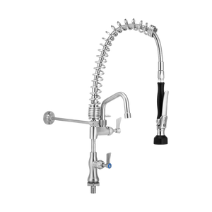 Compact Stainless Steel Single Bench Mount Pre-Rinse with 6-inch Pot Filler - Stainless Steel