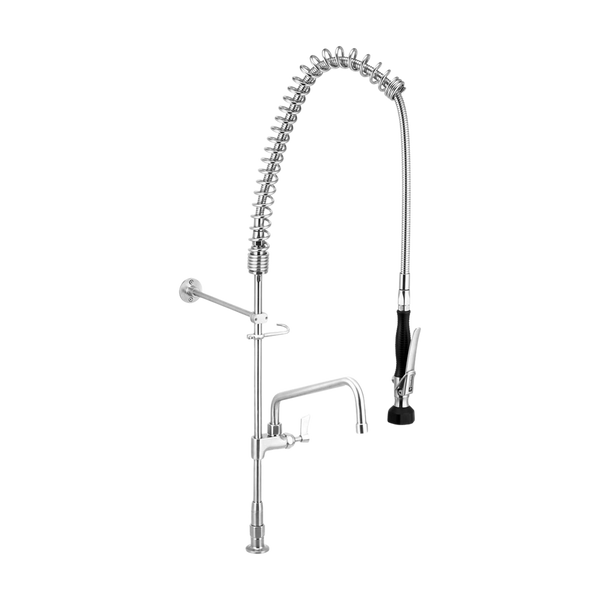 Stainless Steel Bench Mount Pre Rinse Unit With 12-inch Pot Filler No Stops