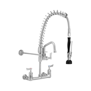 Compact Stainless Steel Exposed Wall Mounted Pre Rinse Unit With 6-inch Pot Filler - Stainless Steel