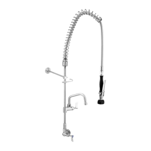Stainless Steel Single Wall Mount Pre-Rinse with 6-inch Pot Filler - Stainless Steel