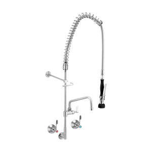 Stainless Steel Wall Stops And Elbow Pre Rinse Unit With 12-inch Pot Filler - Stainless Steel
