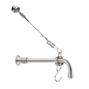 Cleaners Sink Concealed Wall Mount Spout with Wall Stops and Wall Bracket - Stainless Steel