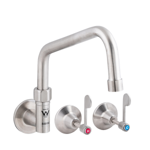 Wall Stops and Elbow with 6-inch Spout - Stainless Steel