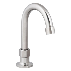 Stainless Steel Single Bench Mount No Stops with 7-inch Gooseneck Spout - Stainless Steel