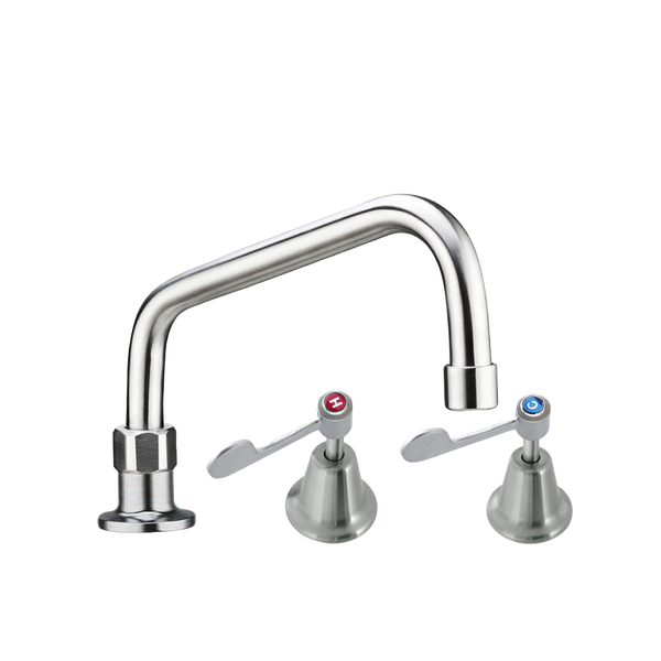 Stainless Steel Bench Mount and Basin Stops with 8-inch Spout