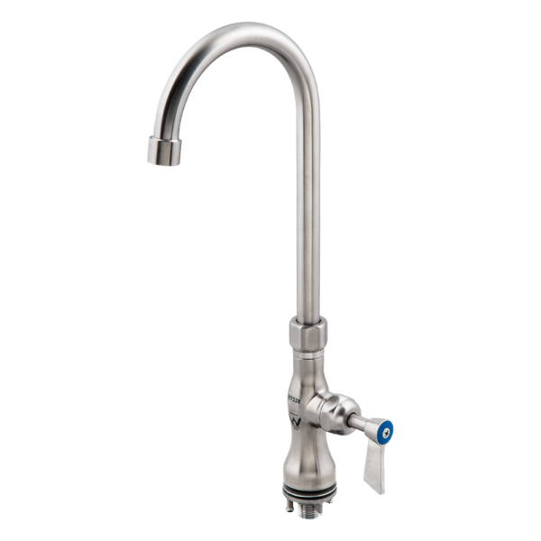 Single Bench Mount Body with Single Control and 12-inch Gooseneck Swivel Spout