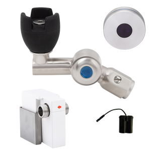 45 Degree Silicone Mouthguard Bubbler with Hob-Mount Sensor Battery Operated - Stainless Steel