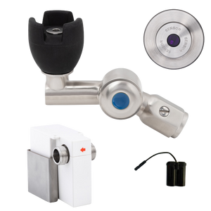 45 Degree Silicone Mouthguard Bubbler with Wall-Mount Sensor Battery Operated - Stainless Steel