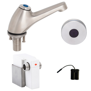 Pillar Tap with Hob-Mount Sensor Battery Operated - Stainless Steel
