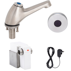 Pillar Tap with Hob-Mount Sensor Mains Operated - Stainless Steel