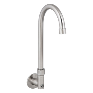 Stainless Steel Wall Elbow with 12-inch Gooseneck Swivel Spout - Stainless Steel