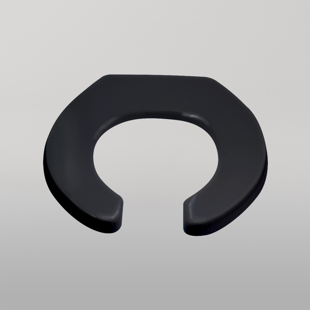 Single Flap Open Front Toilet Seat Black