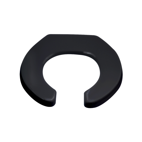 Single Flap Open Front Toilet Seat Black