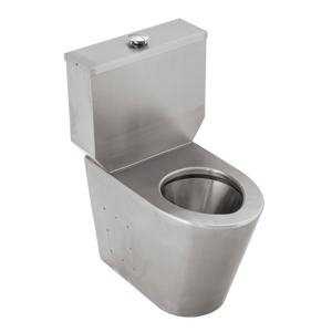 Ambulant Wall Faced Close Coupled Toilet Pan P Trap - Stainless Steel