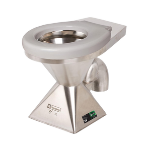 Disabled Pedestal Toilet Pan S Trap with Seat - Stainless Steel