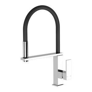 Vezz Flexible Hose Sink Mixer Square 210mm Chrome - Chrome