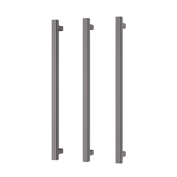 Pheonix Heated Triple Towel Rail Square 800mm Brushed Carbon