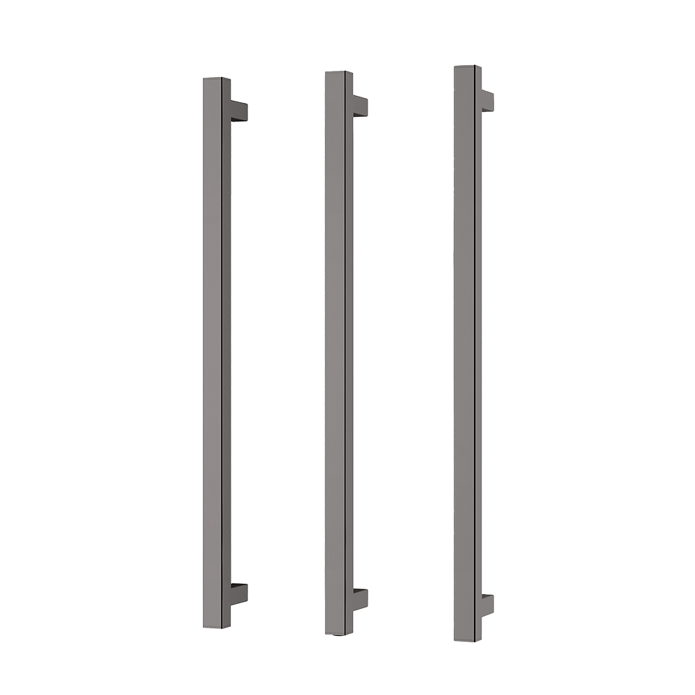 Pheonix Heated Triple Towel Rail Square 800mm Brushed Carbon