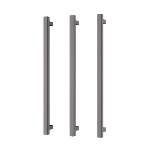 Pheonix Heated Triple Towel Rail Square 800mm Brushed Carbon - Brushed Carbon