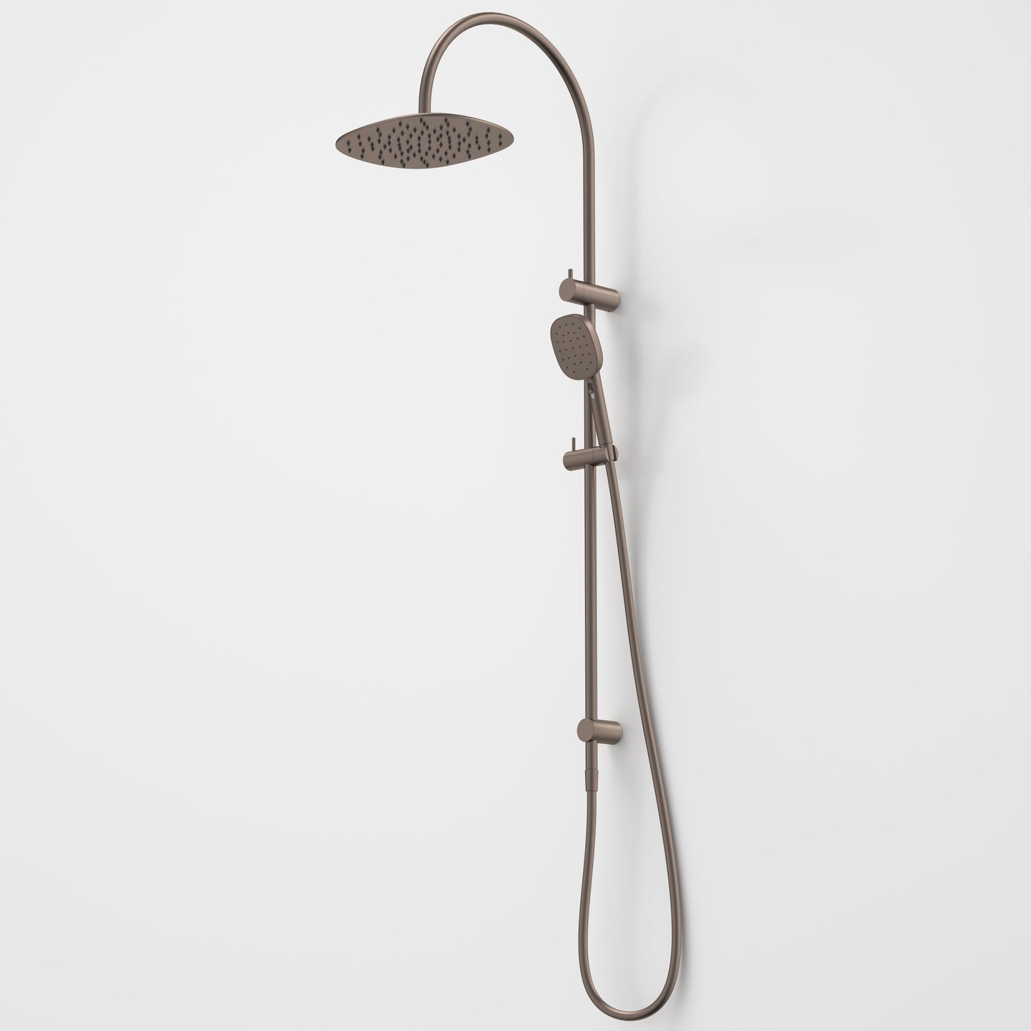Contura II Rail Shower with Overhead Brushed Bronze