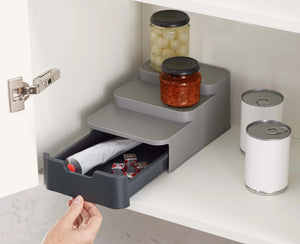 CupboardStore Compact Tiered Organiser - Grey