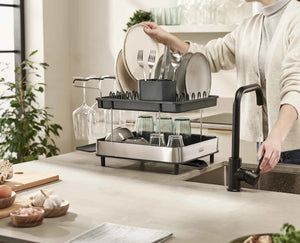 Excel Steel 2-Tier Dish Rack - Stainless Steel