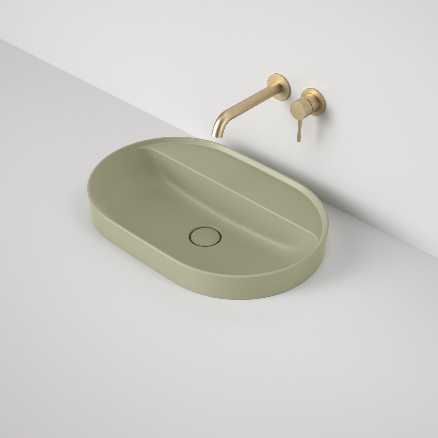Liano II 600mm Pill Inset Basin with Tap Landing Matte Green