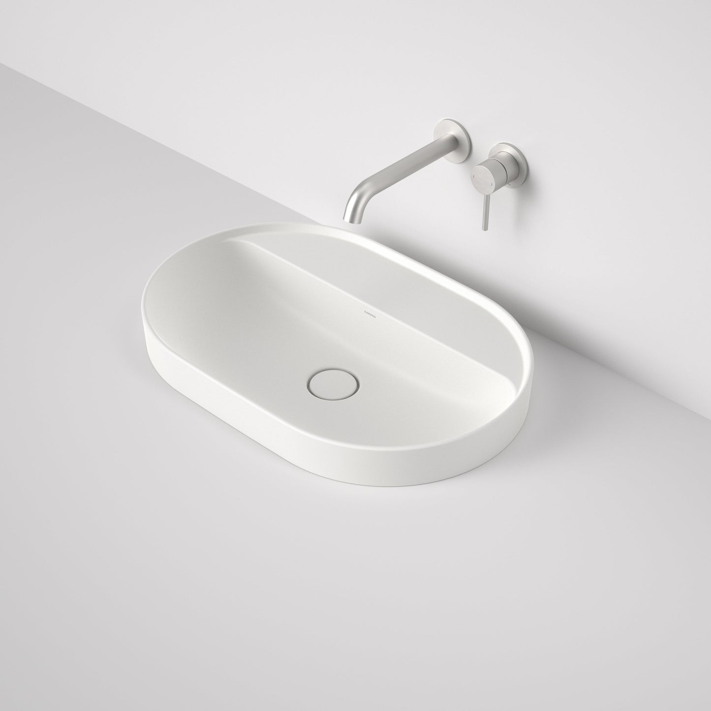 Liano II 600mm Pill Inset Basin with Tap Landing Matte White
