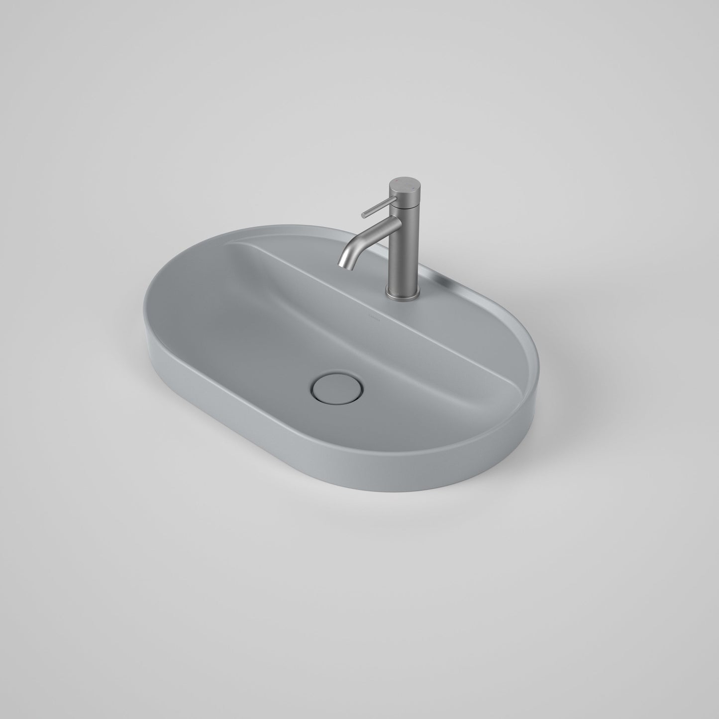 Liano II 600mm Pill Inset Basin with Tap Landing Matte Grey with 1 Tap Hole