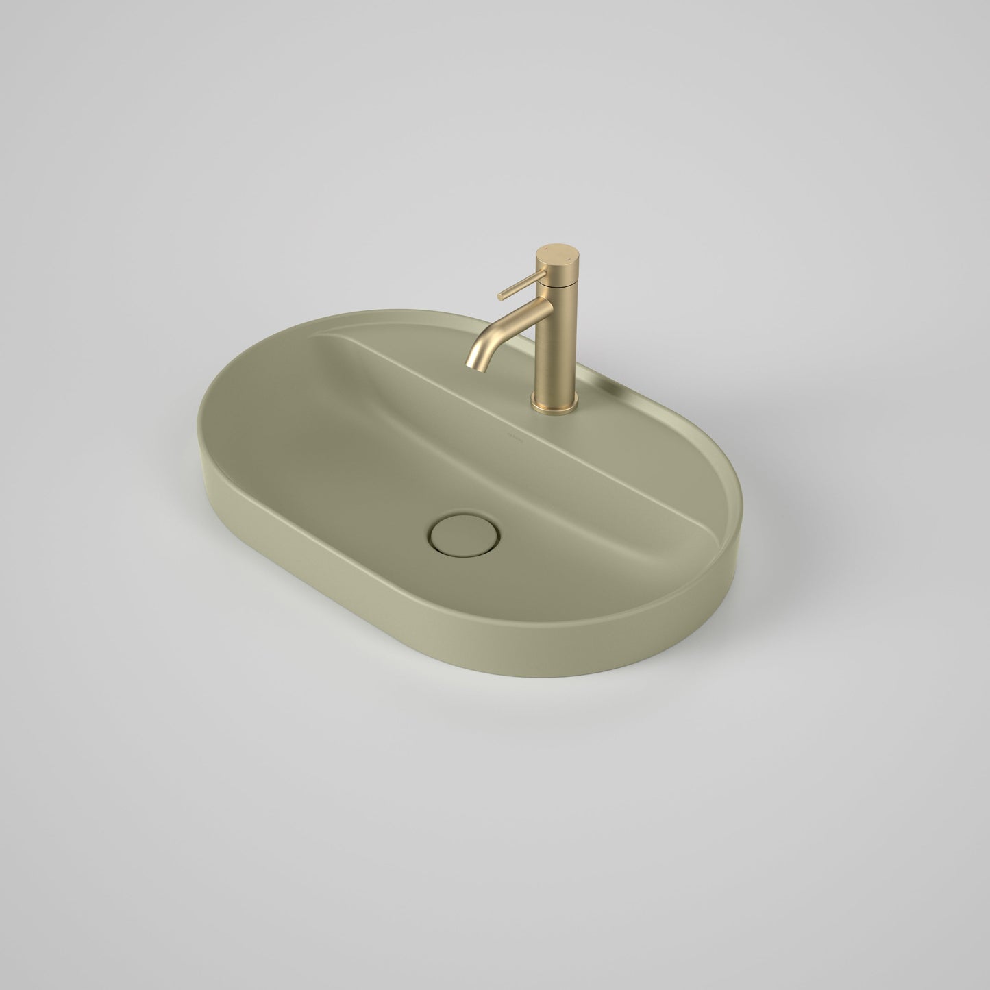 Liano II 600mm Pill Inset Basin with Tap Landing Matte Green with 1 Tap Hole