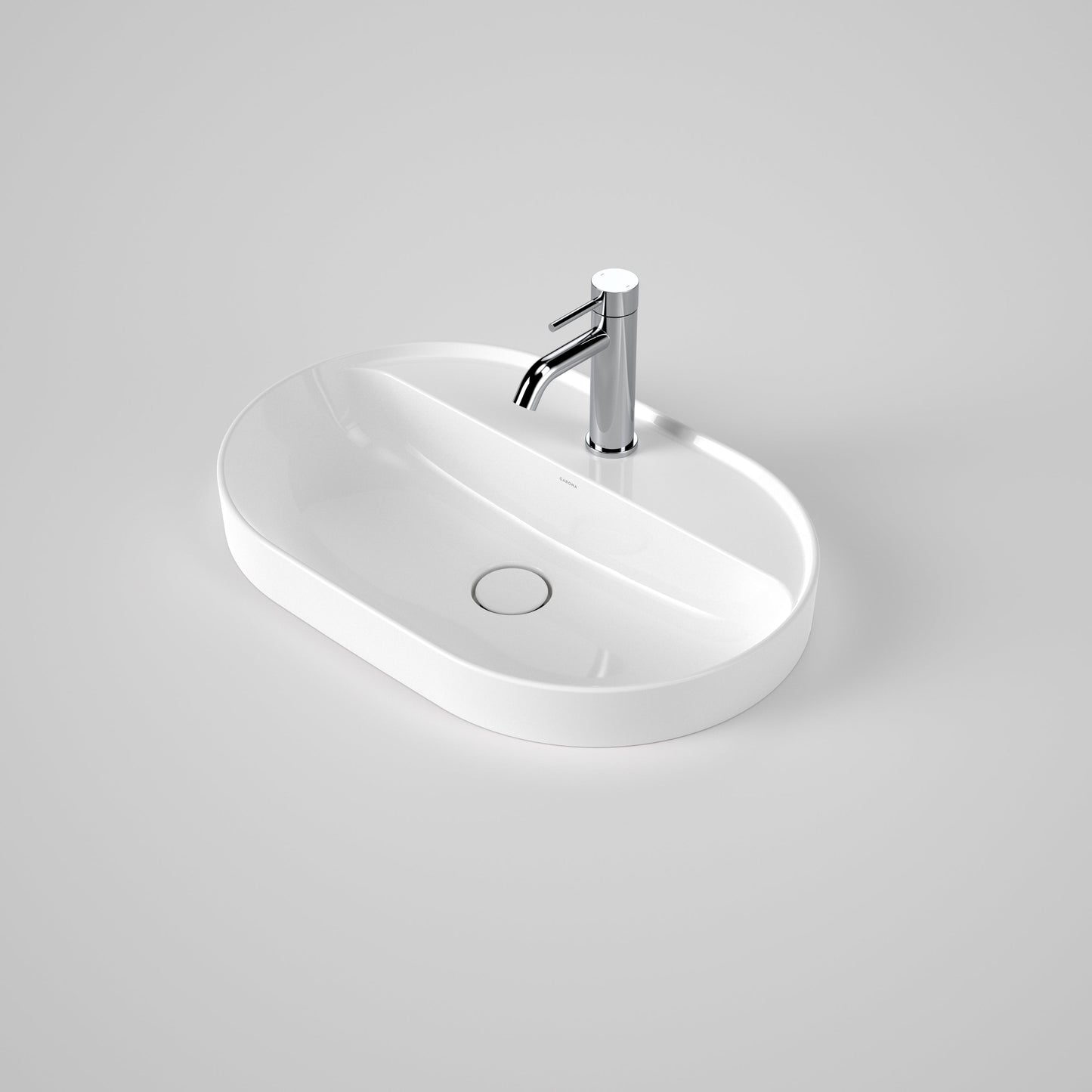 Liano II 600mm Pill Inset Basin with Tap Landing White with 1 Tap Hole