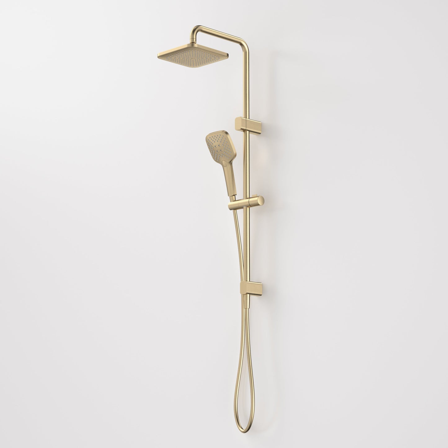 Luna System Overhead Shower On Rail Brushed Brass