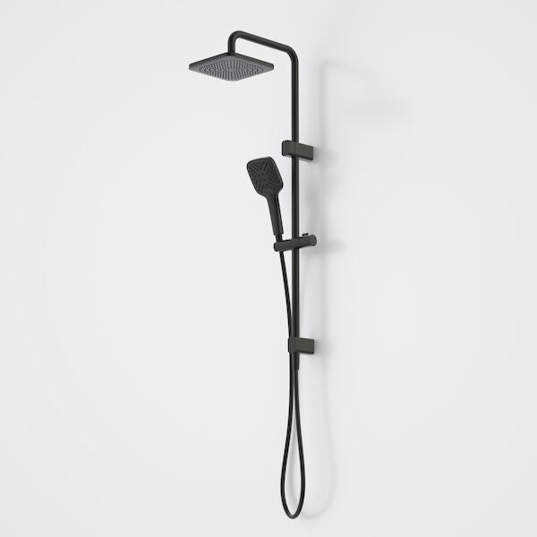 Luna System Overhead Shower On Rail Black