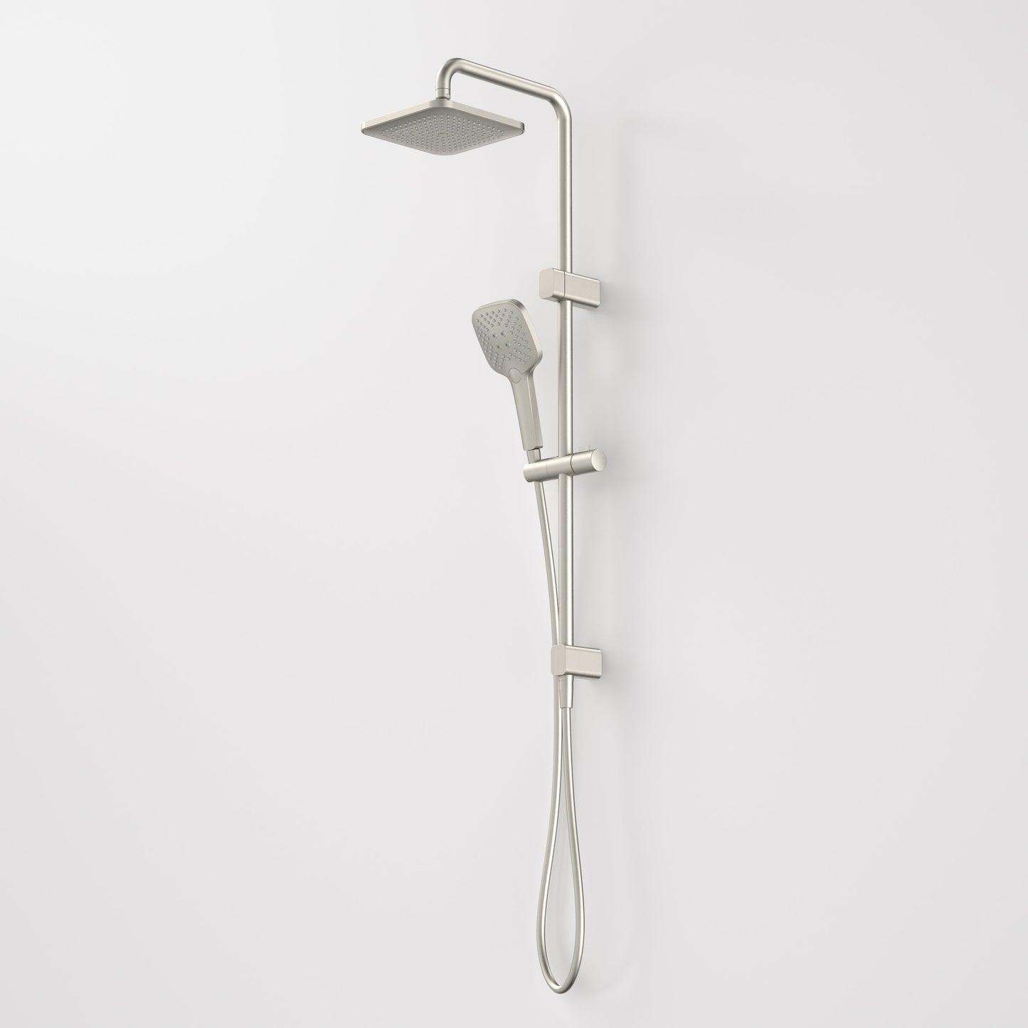 Luna System Overhead Shower On Rail Brushed Nickel