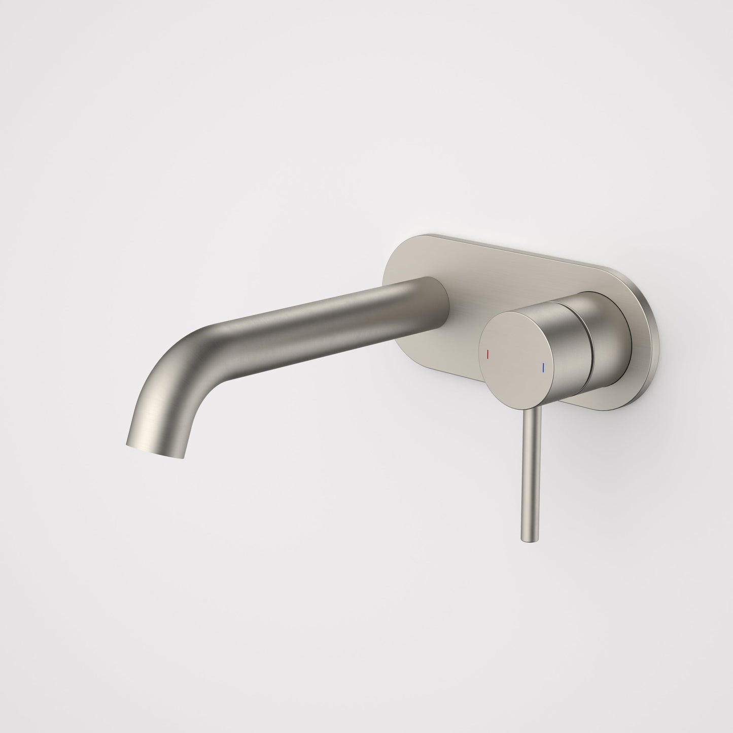 Liano II 175mm Wall Basin/Bath Mixer and Outlet Rounded Plate Brushed Nickel Lead Free